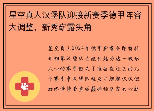 星空真人汉堡队迎接新赛季德甲阵容大调整，新秀崭露头角